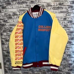 Headgear Classics Blue Yellow Varsity Jacket Snap Embroidered Logo XL College DO
